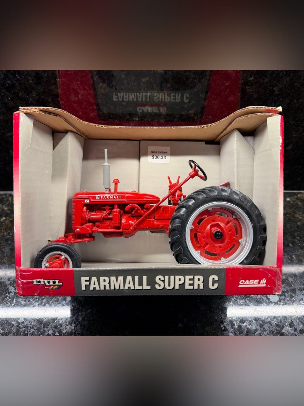 Ertl Farmall Super C Red Toy Tractor - Collectible 1/16 Scale Vehicle